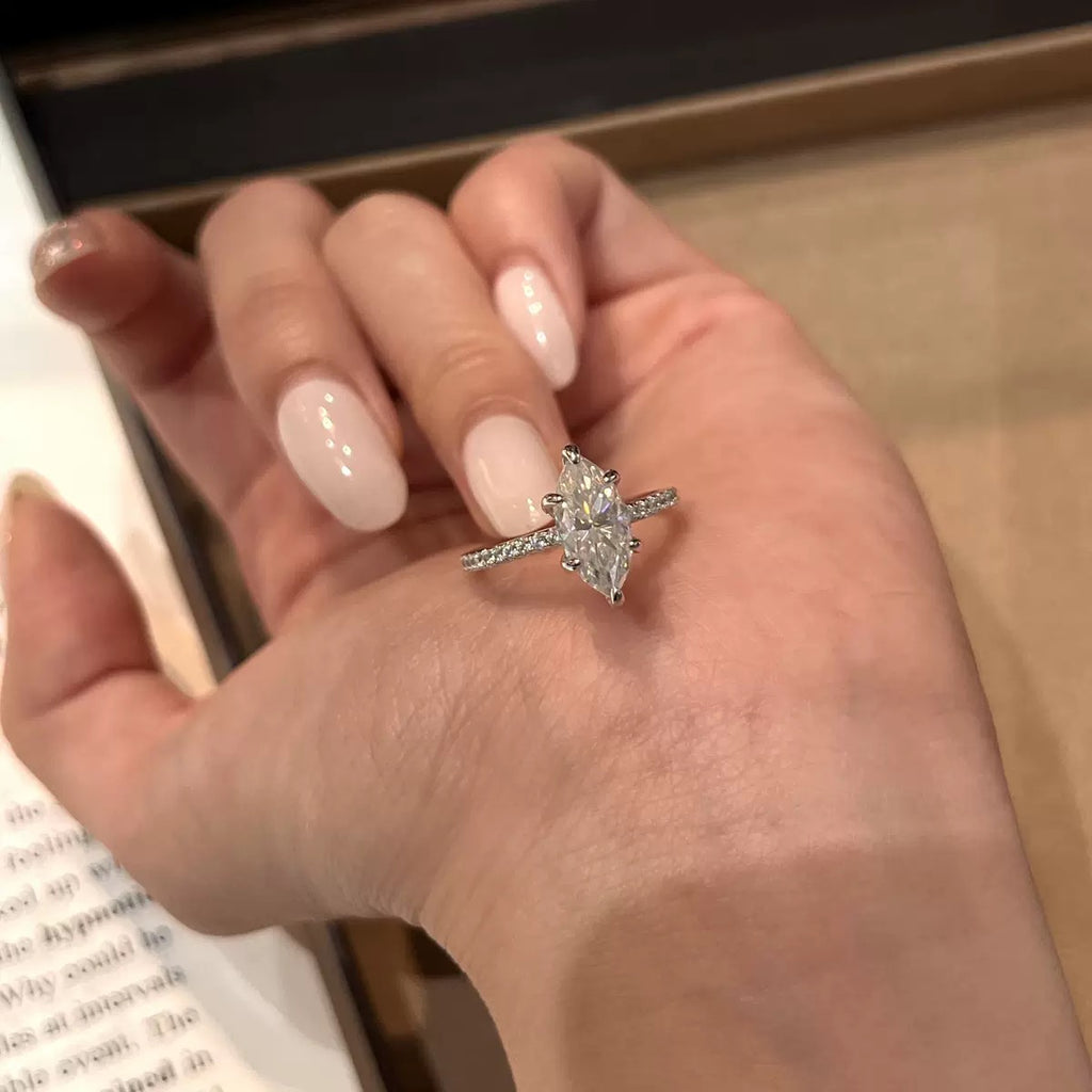 2 carat Marquis Moissanite