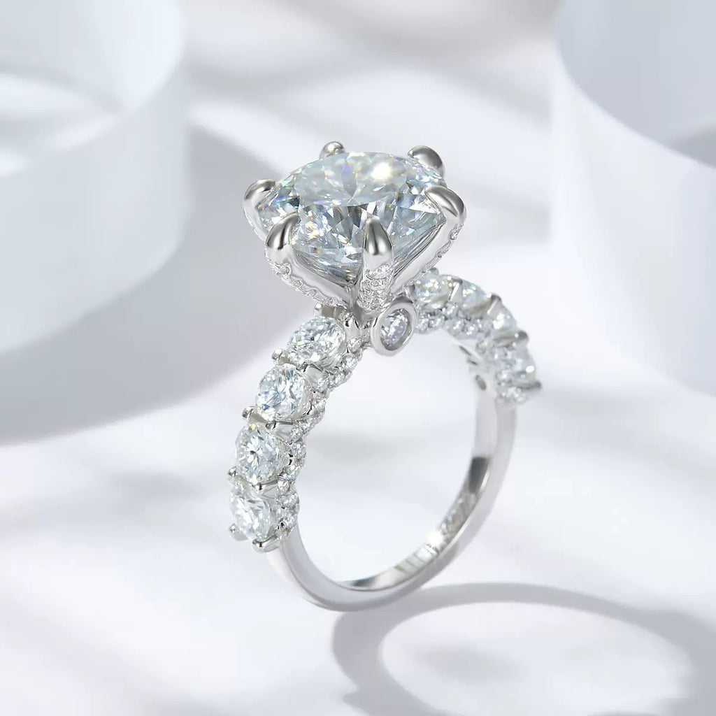 3 Carat Round Moissanite Engagement Ring – S925 Silver | Himas Jewelry