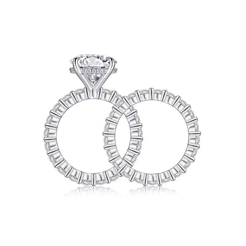 5CT Moissanite Ring Set in S925 Silver – Himas Jewelry