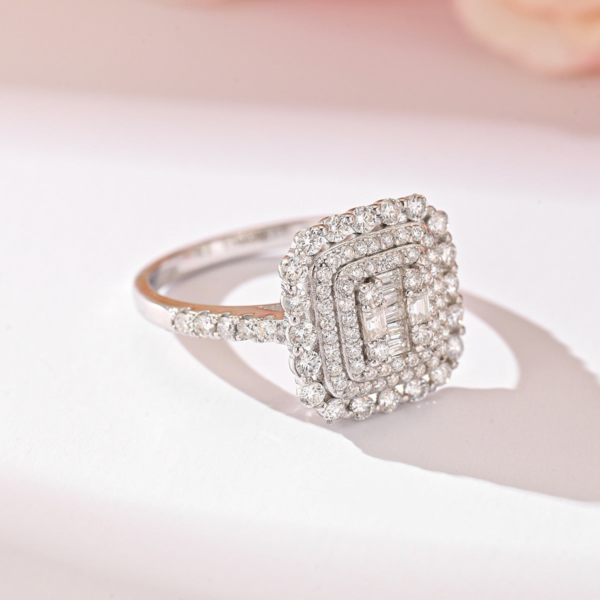 Layered Iced Moissanite Ring – Statement Edition