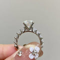 3 Carat Round Moissanite Ring – Luxury Side-Stone Band Design
