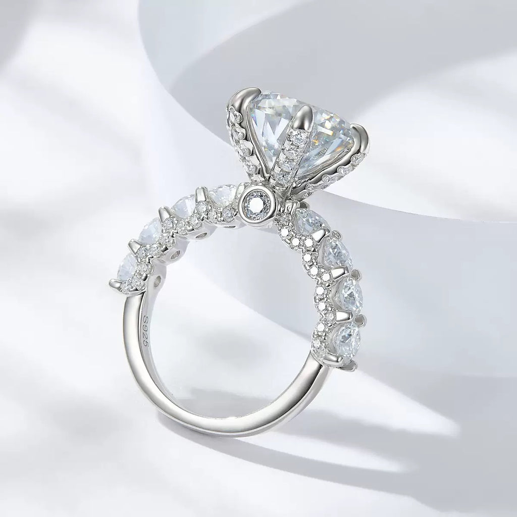 3 Carat Round Moissanite Engagement Ring – S925 Silver | Himas Jewelry