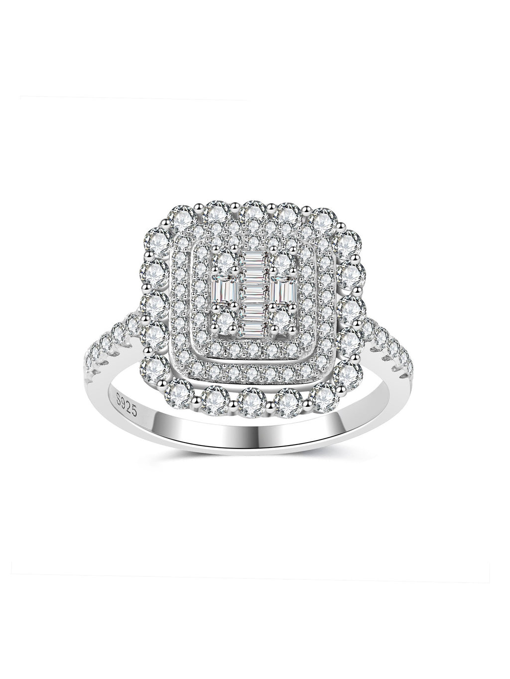 Layered Iced Moissanite Ring – Statement Edition