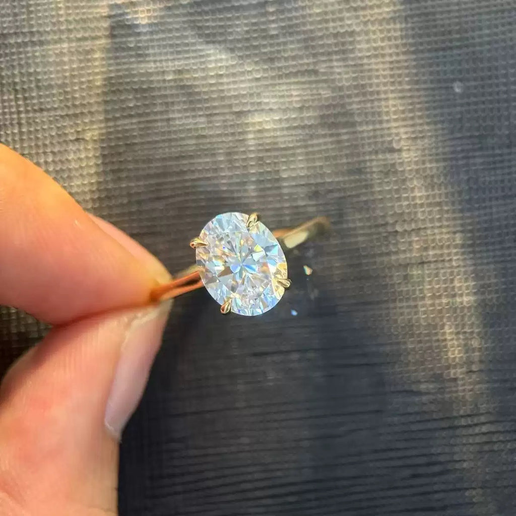 Oval 3 carat Moissanite Ring