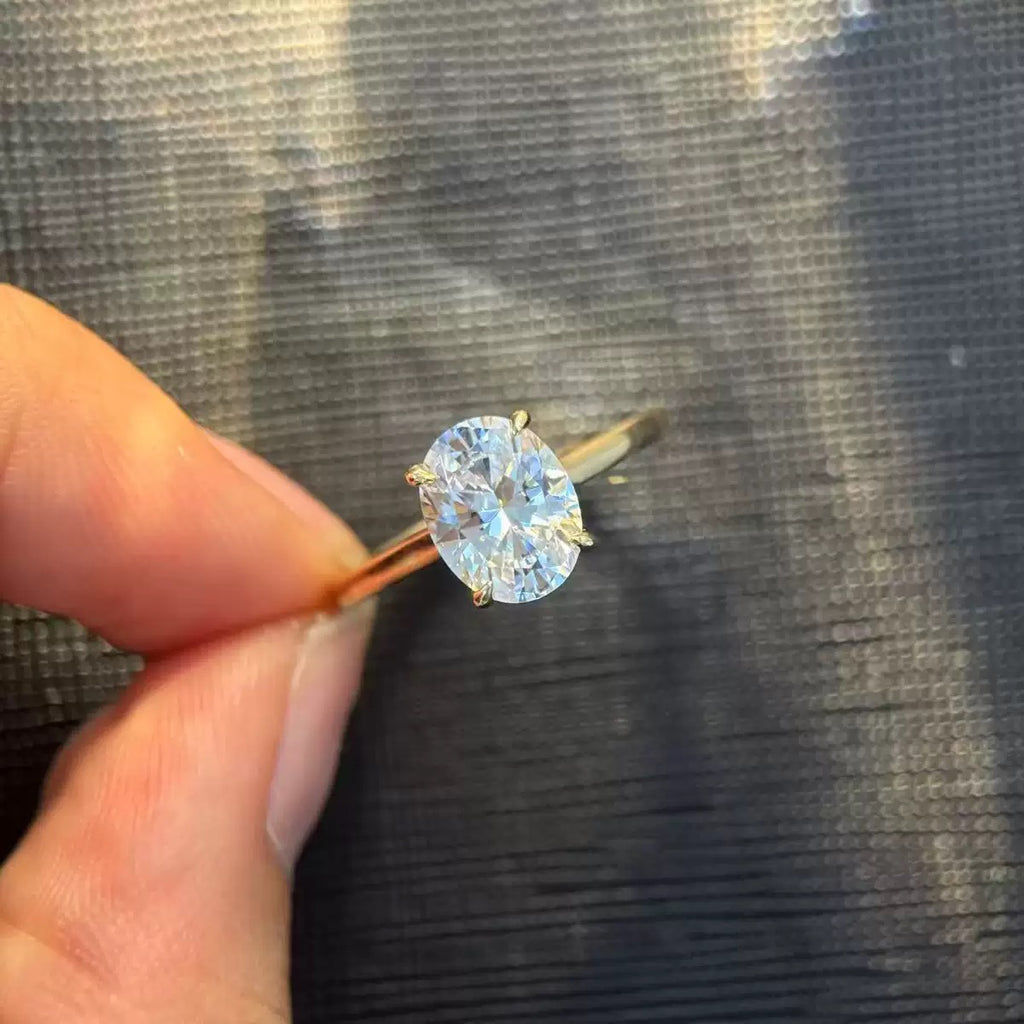 Oval 3 carat Moissanite Ring