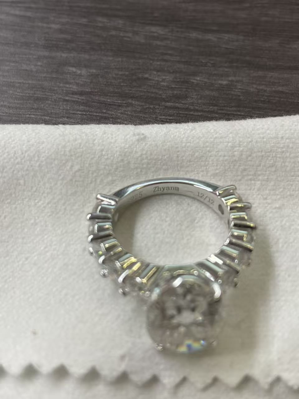 8 Carat Oval Cut Custom Ring – Full Pavé Band