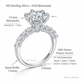 3 Carat Round Moissanite Engagement Ring – S925 Silver | Himas Jewelry