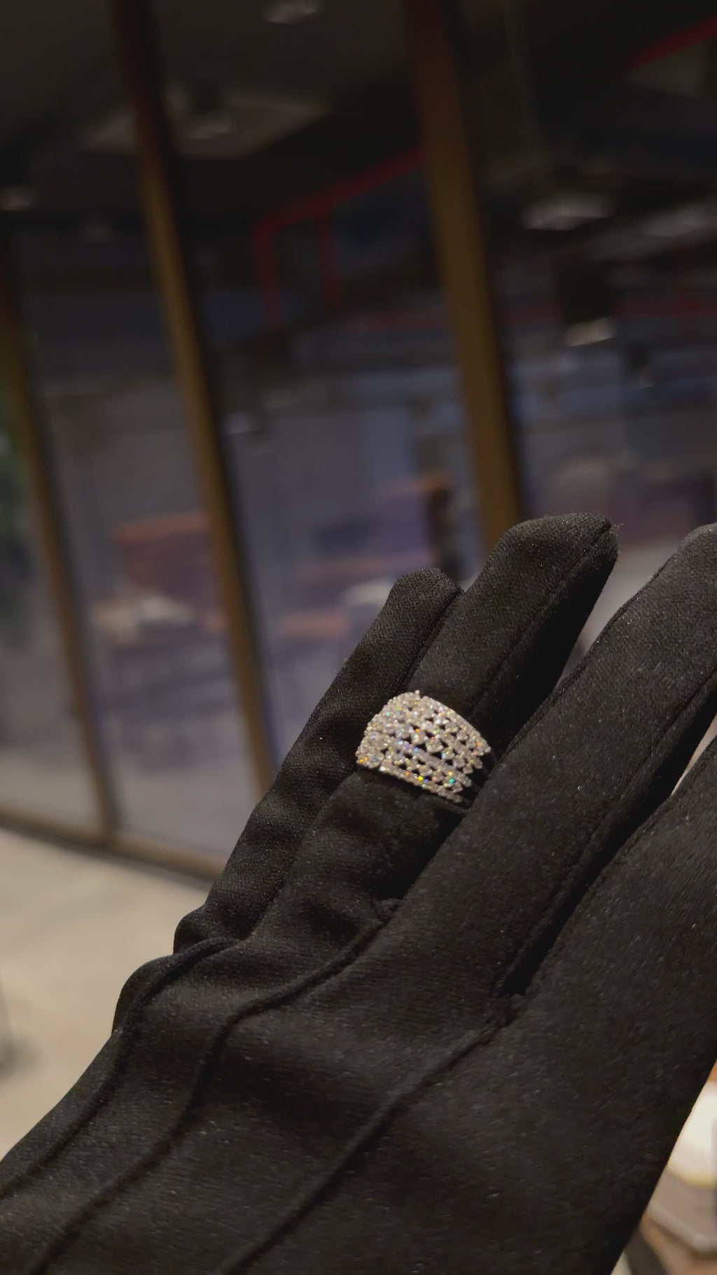 Full Iced Moissanite Ring – Luxury Pavé Statement Design